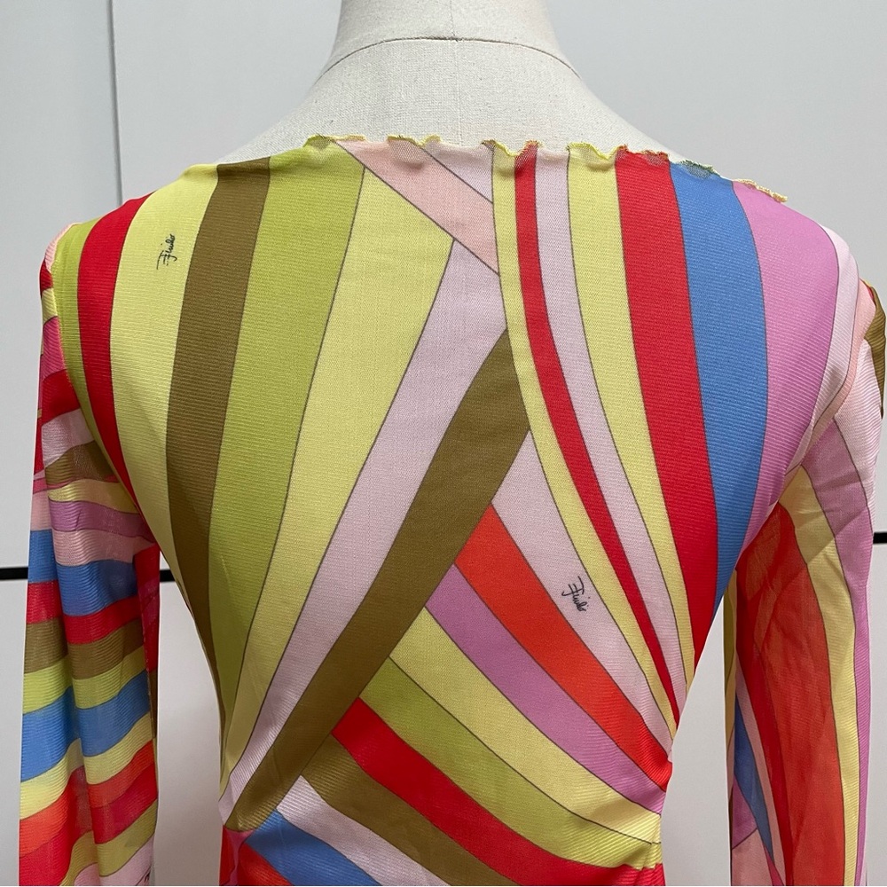 Emilio Pucci Multicolor Spiral Long-Sleeve Maxi Dress - Picture 5 of 9